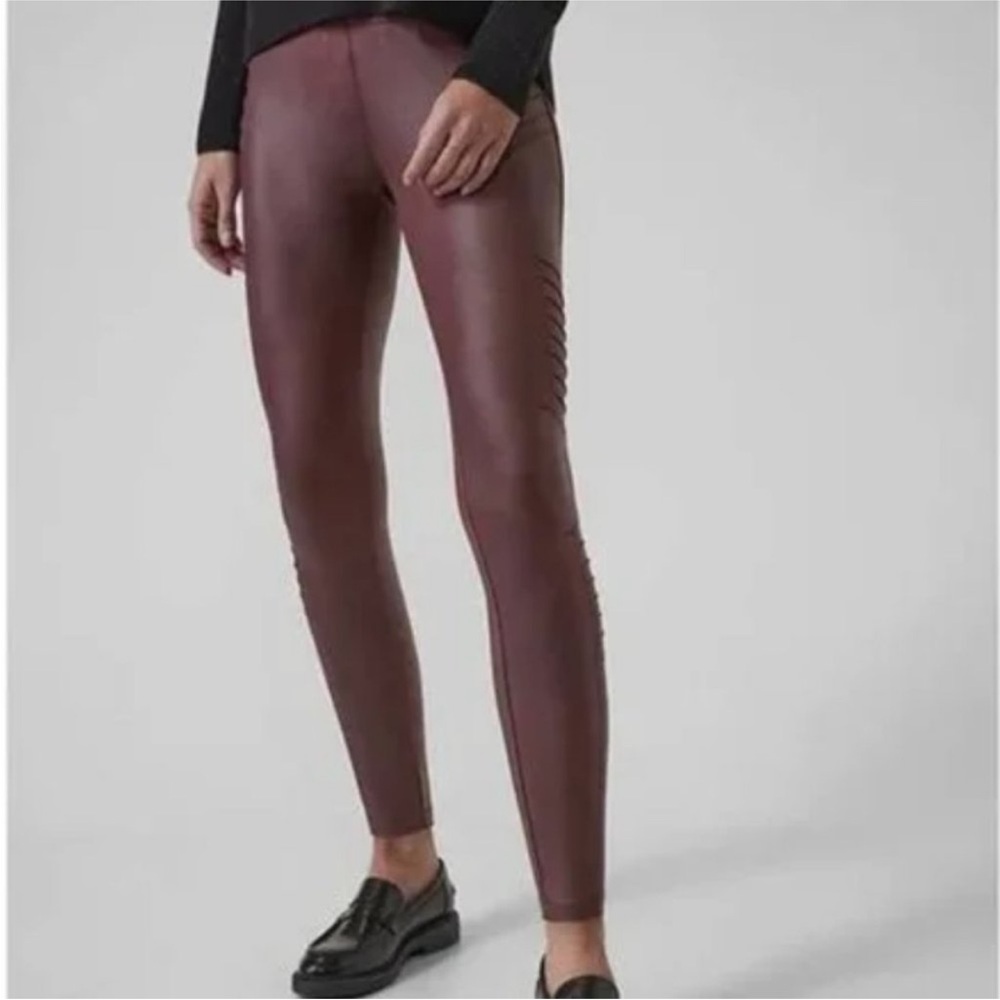 Athleta Delancey Gleam Moto Tight in Decadent Chocolate Size Small